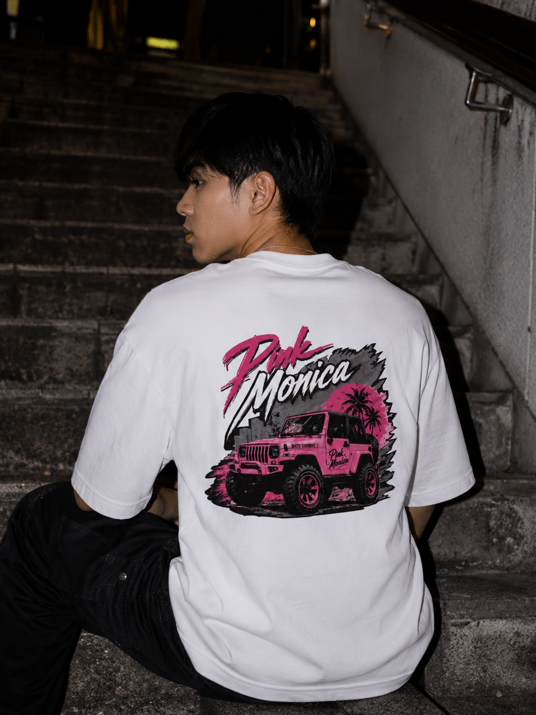 OVERSIZED P!NK JUNGLE TEE (WHITE)