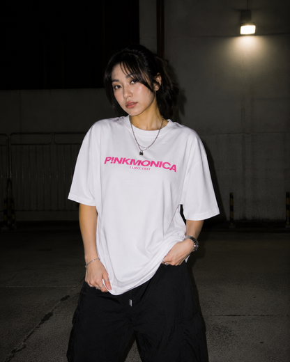 OVERSIZED P!NK SIGNATURE TEE (WHITE)