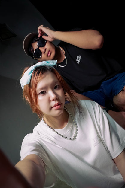 OVERSIZED BUBBLE FLOATING TEE (BLACK)