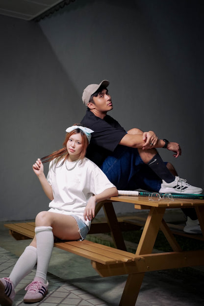 OVERSIZED BUBBLE FLOATING TEE (BLACK)