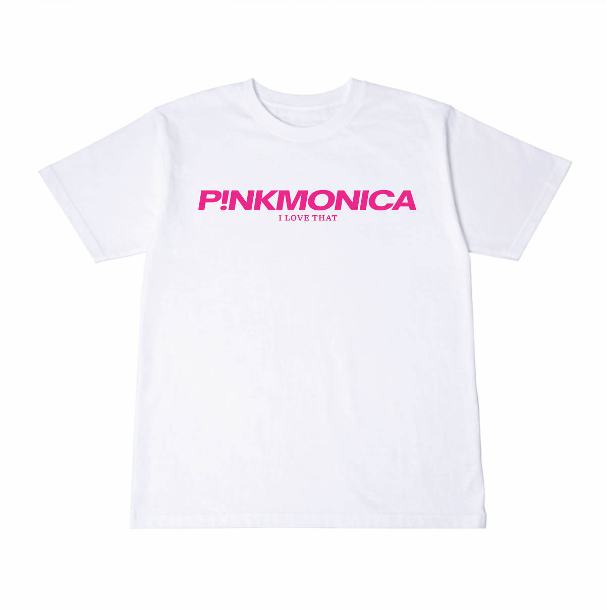 OVERSIZED PINKMONICA "I LOVE THAT" (WHITE)
