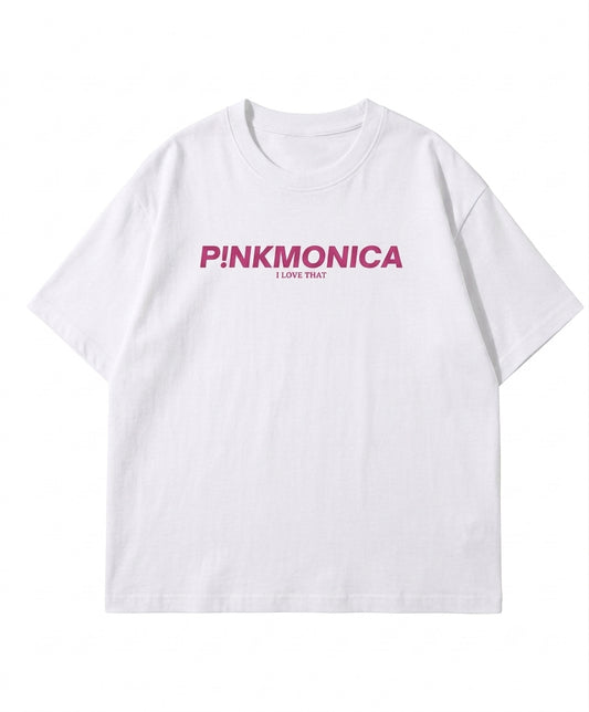 OVERSIZED PINKMONICA "I LOVE THAT" (WHITE)
